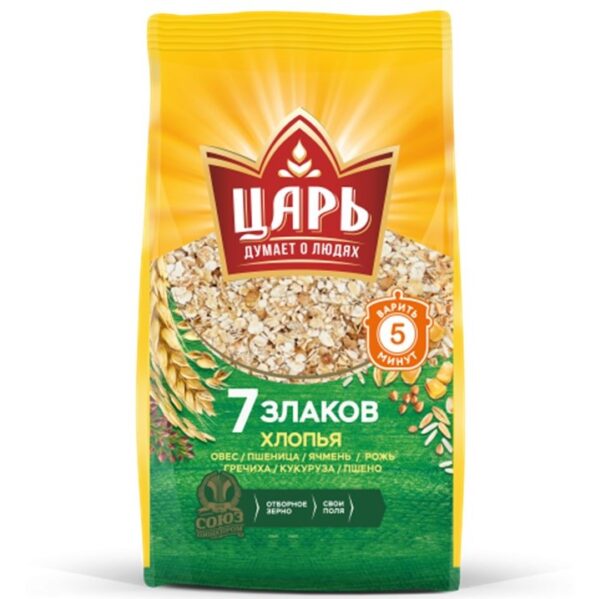 ЗР Хлопья из 7-ти злаков "Царь" 400 гр /20/ ПАКЕТ №43