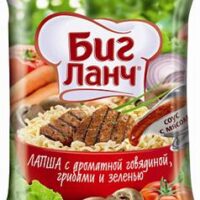 Лапша "БИГ ЛАНЧ" 75гр с говядиной и грибами БРИКЕТ /60/