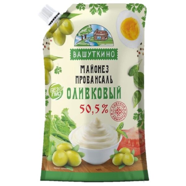 Майонез Вашуткино Оливковый 50,5% дой-пк 800мл /10/