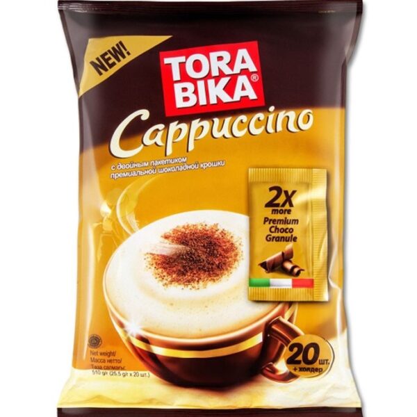 Кофейный напиток TORABIKA CAPPUCCINO с шоколадной крошкой 25,5г/ (в коробке 12 блоков*20 саше)