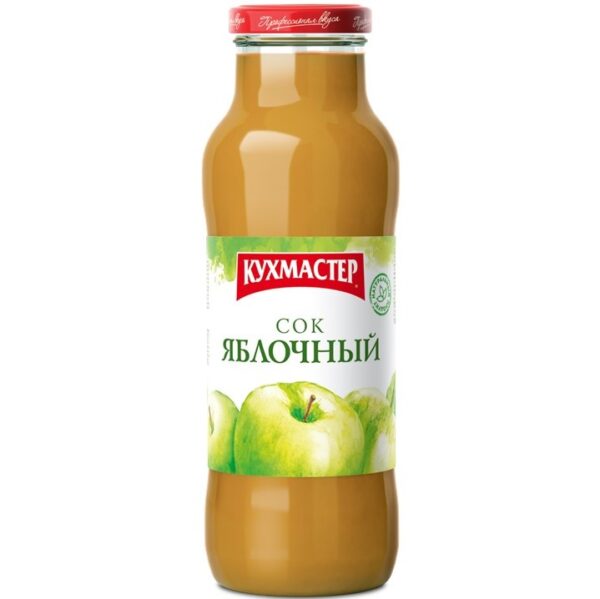 ЧЗ Кухмастер Сок Яблочный с мякотью 0,68л ст/бут /8/
