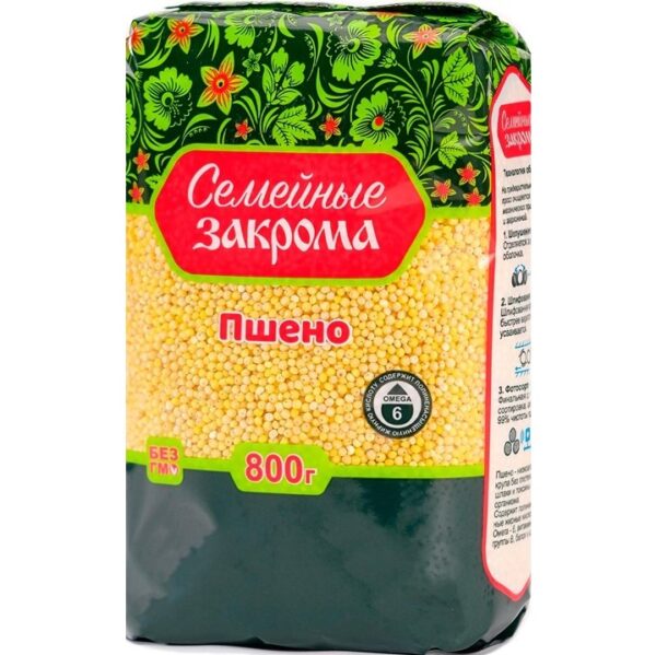 Семейные закрома Пшено в/с ГОСТ 800 гр /12/